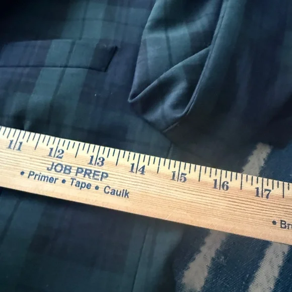 Brooks Brothers B - Navy Blue and Green Tartan Plaid Blazer - - Picture 9 of 10